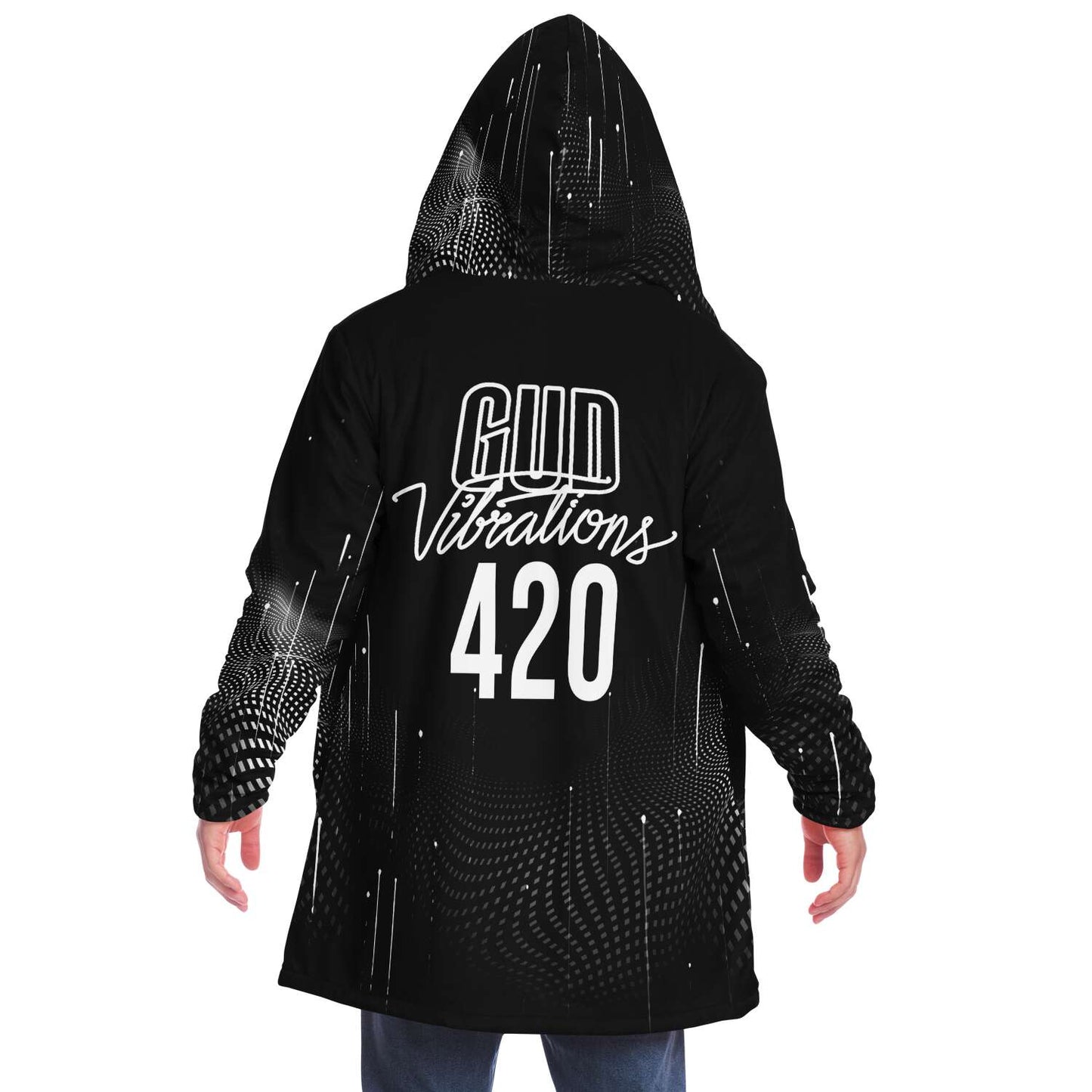 Gud Vibrations Black Halftone Dot Rave Cloak