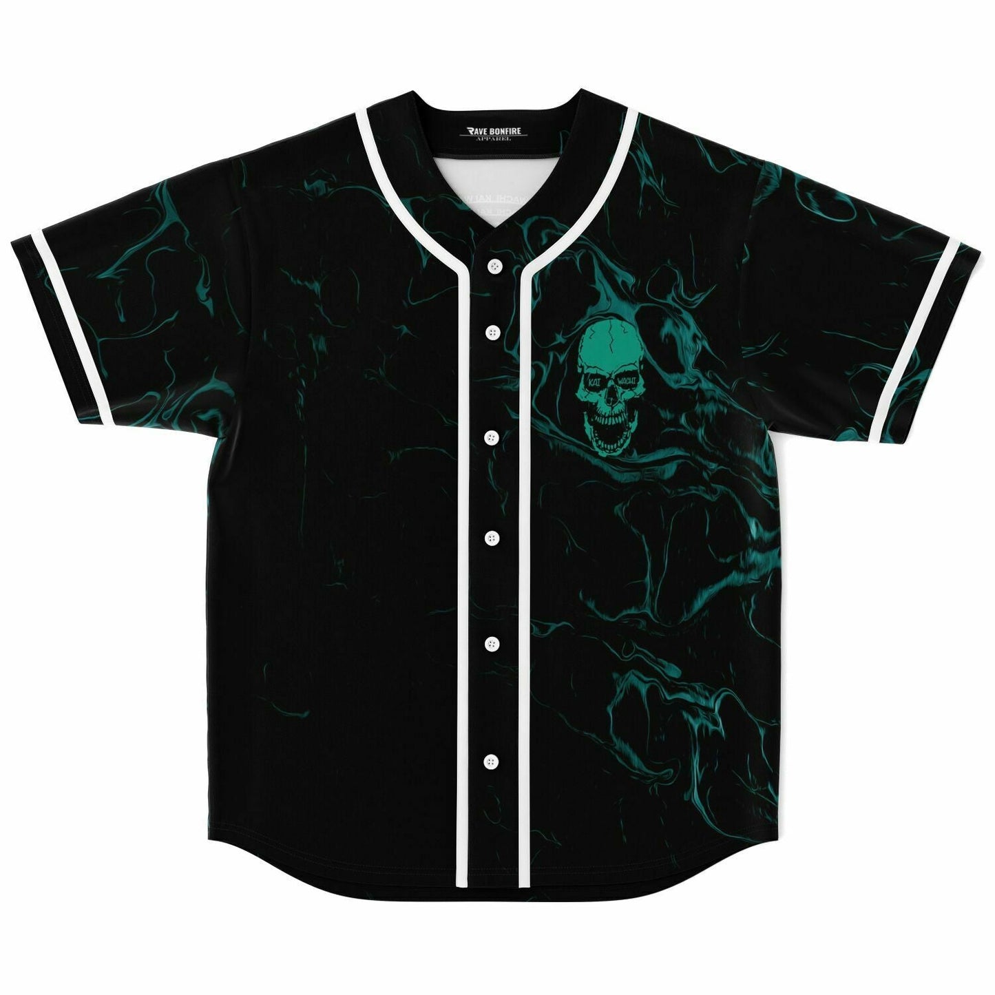 Kai Wachi Black Teal Glowing Rave Baseball Jersey