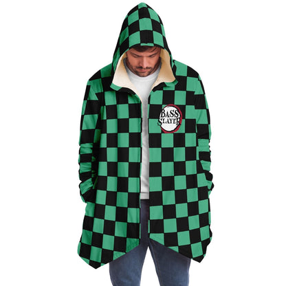 Teal Green Black Checkered Rave Cloak