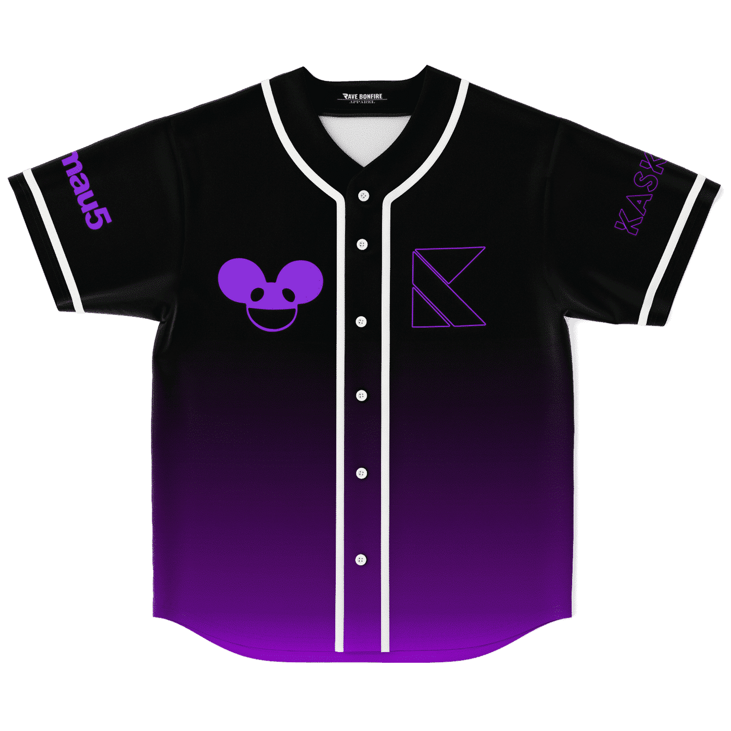 deadmau5 Black Purple Mouse Head Rave Baseball Jersey