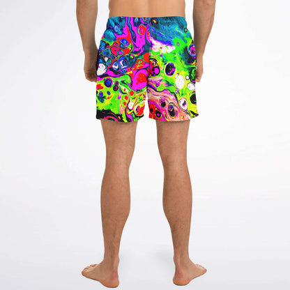Bright Abstract Fluid Rave Swim Trunks