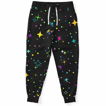 Black Scattered Sparkles Rave Joggers