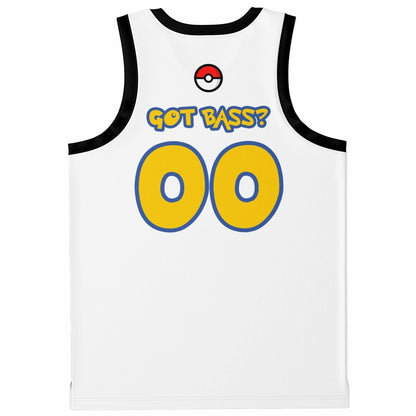 White Body Cartoon Blue Rave Basketball Jersey