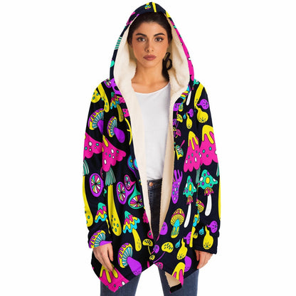 Dark Navy Psychedelic Mushrooms Rave Cloak