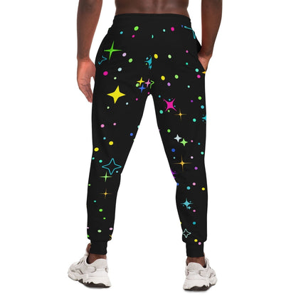 Black Scattered Sparkles Rave Joggers