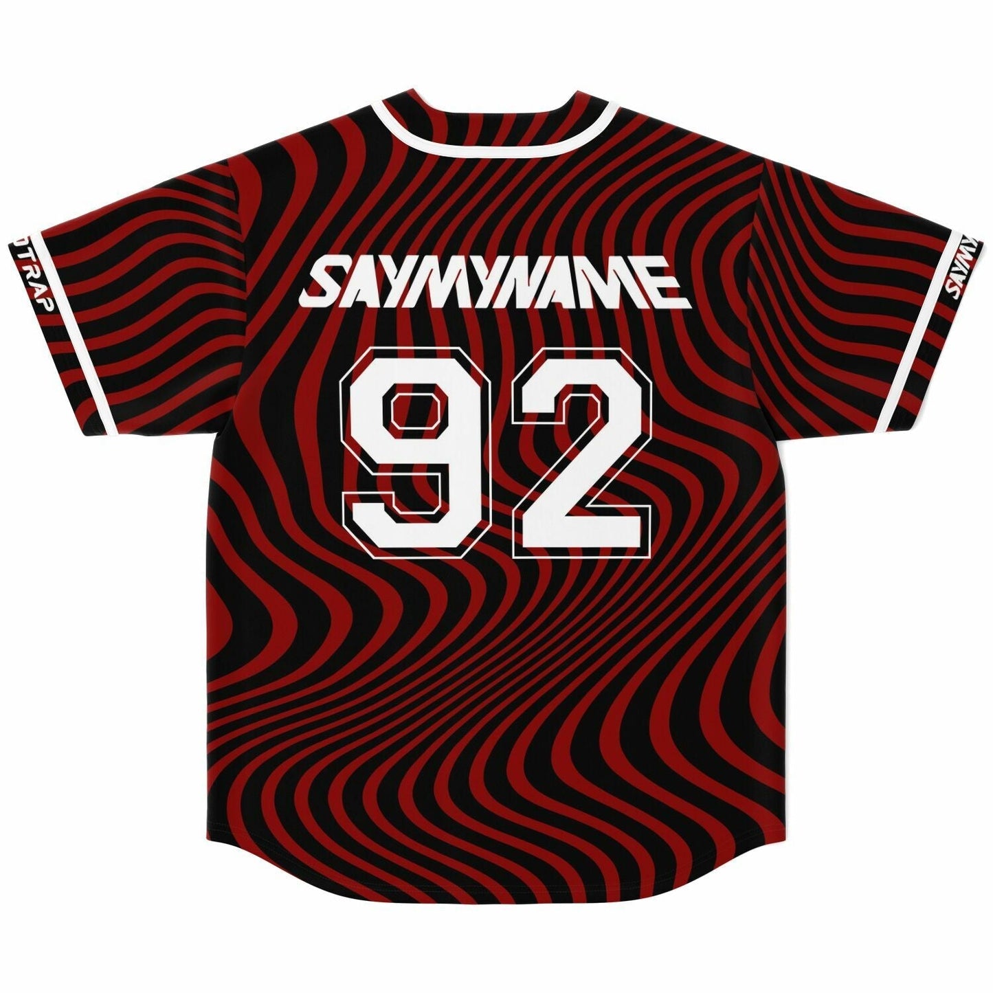 SAYMYNAME Deep Red Wavy Warped Rave Baseball Jersey