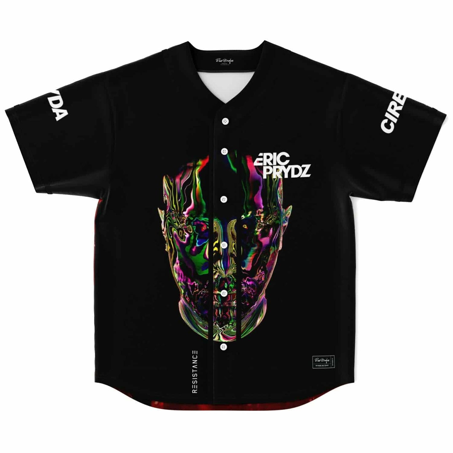 Eric Prydz Black Glitchy Iridescent Rave Baseball Jersey
