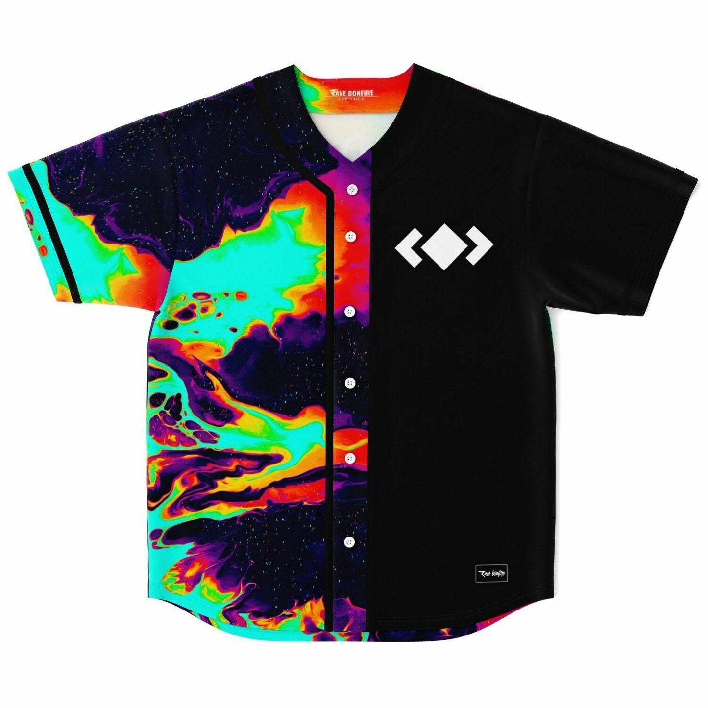 Madeon Black Paired Liquid Marble Rave Baseball Jersey