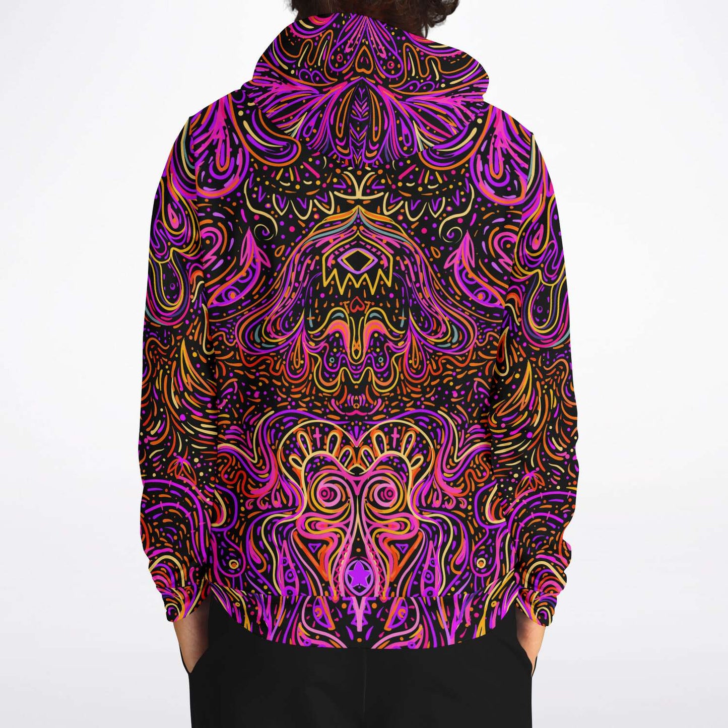 Magenta Psychedelic Doodle Rave Hoodie
