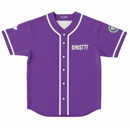 Ghostty Purple Drippy Cartoon Rave Baseball Jersey