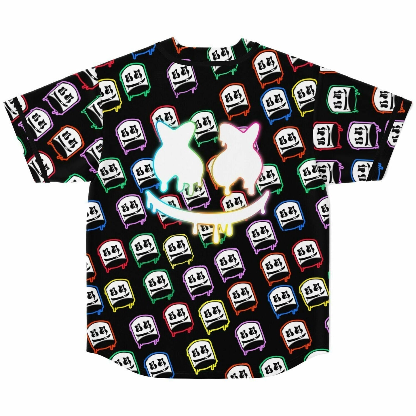 Marshmello Black Repeating Dripping Rave Baseball Jersey