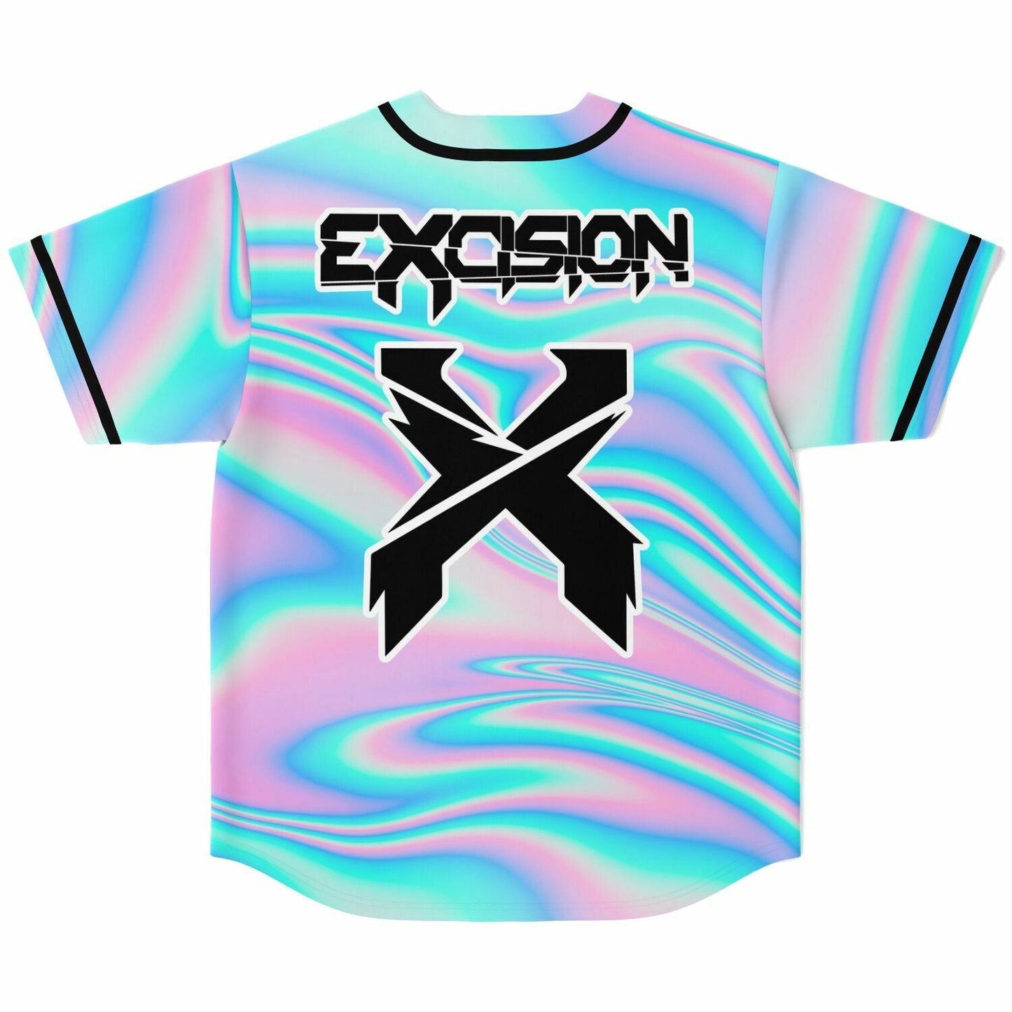 Excision Pastel Holographic Oil Slick Rave Baseball Jersey