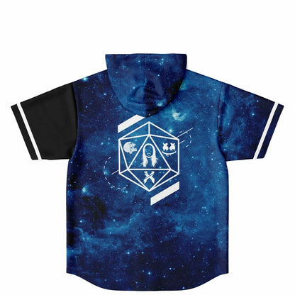 Skrillex Deep Blue Starry Galaxy Rave Hooded Baseball Jersey