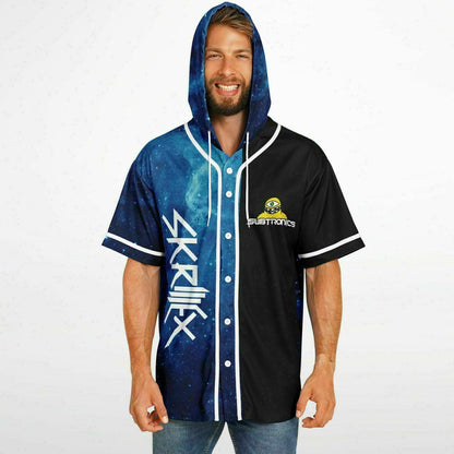 Skrillex Deep Blue Starry Galaxy Rave Hooded Baseball Jersey