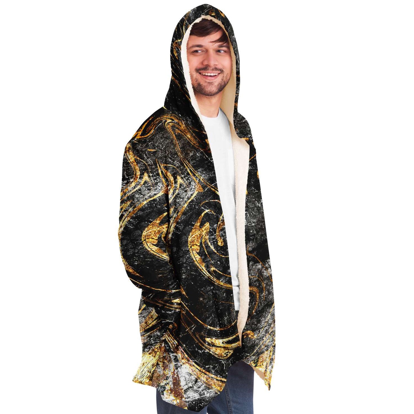 Black Gold Marbled Rave Cloak