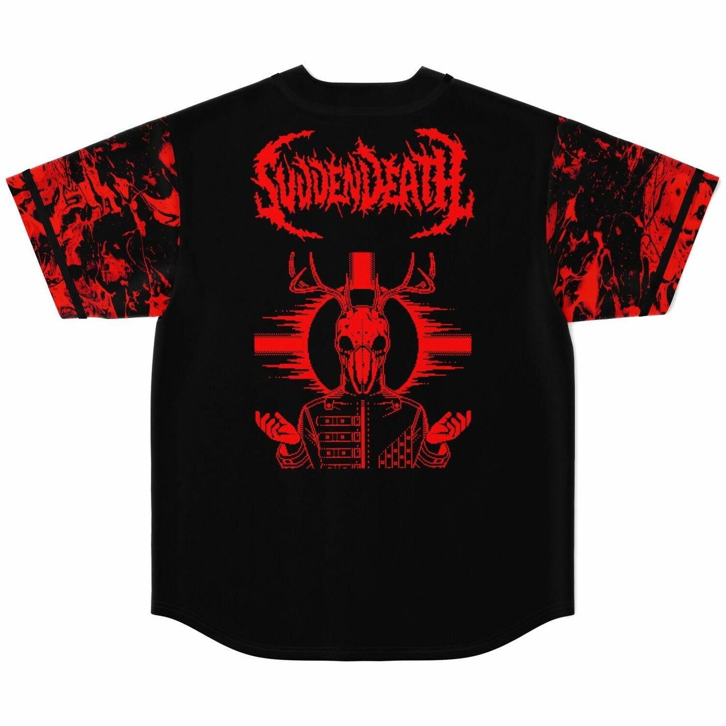 SVDDEN DEATH Black Body Antlered Deer Rave Baseball Jersey