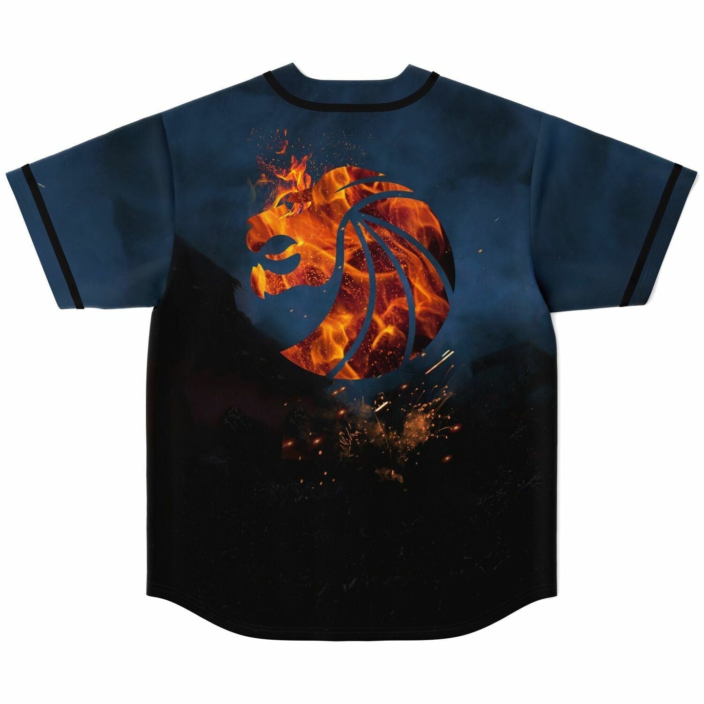 Smoky Blue Flaming Heart Rave Baseball Jersey