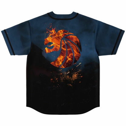 Smoky Blue Flaming Heart Rave Baseball Jersey