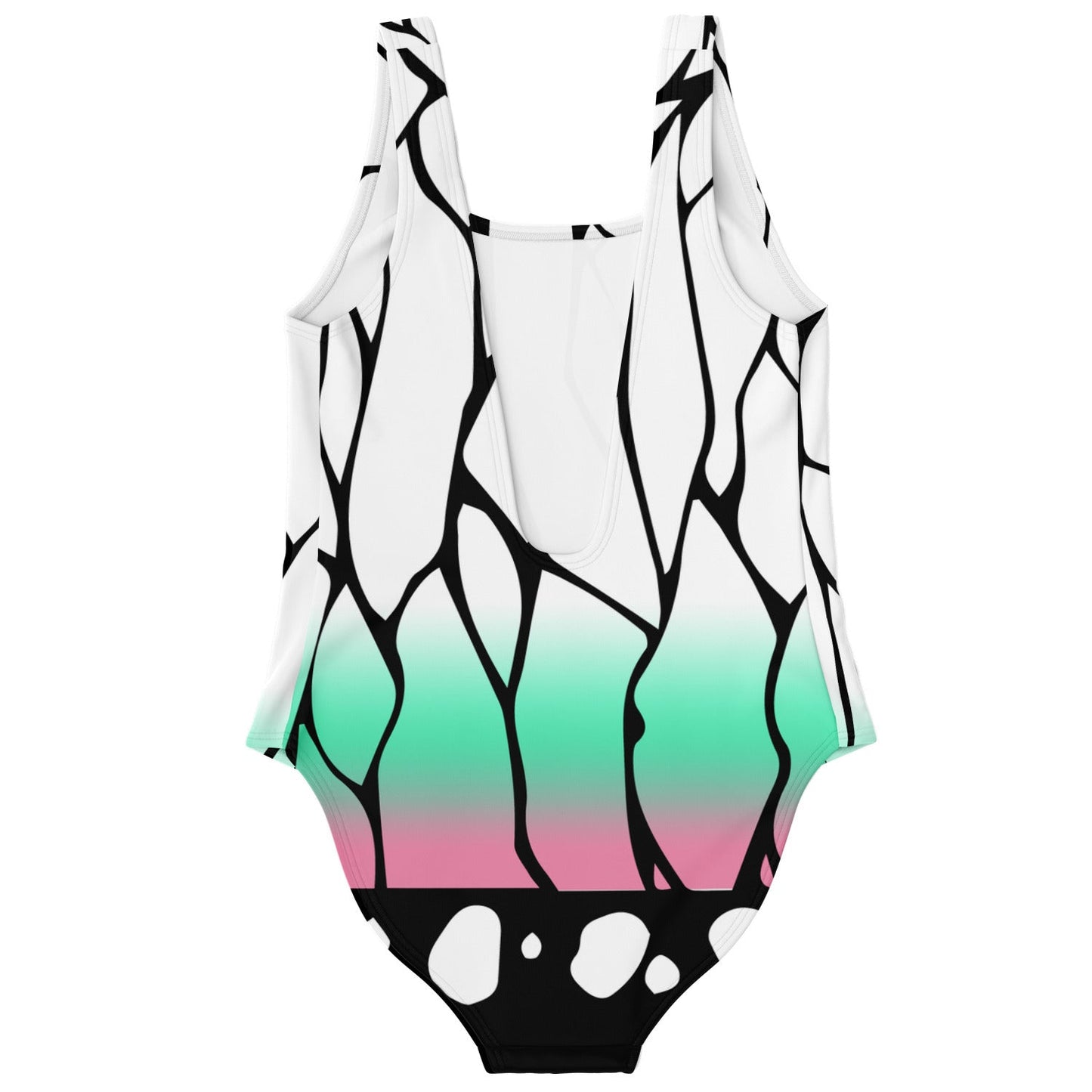 White Abstract Cracked Rave Swimsuit