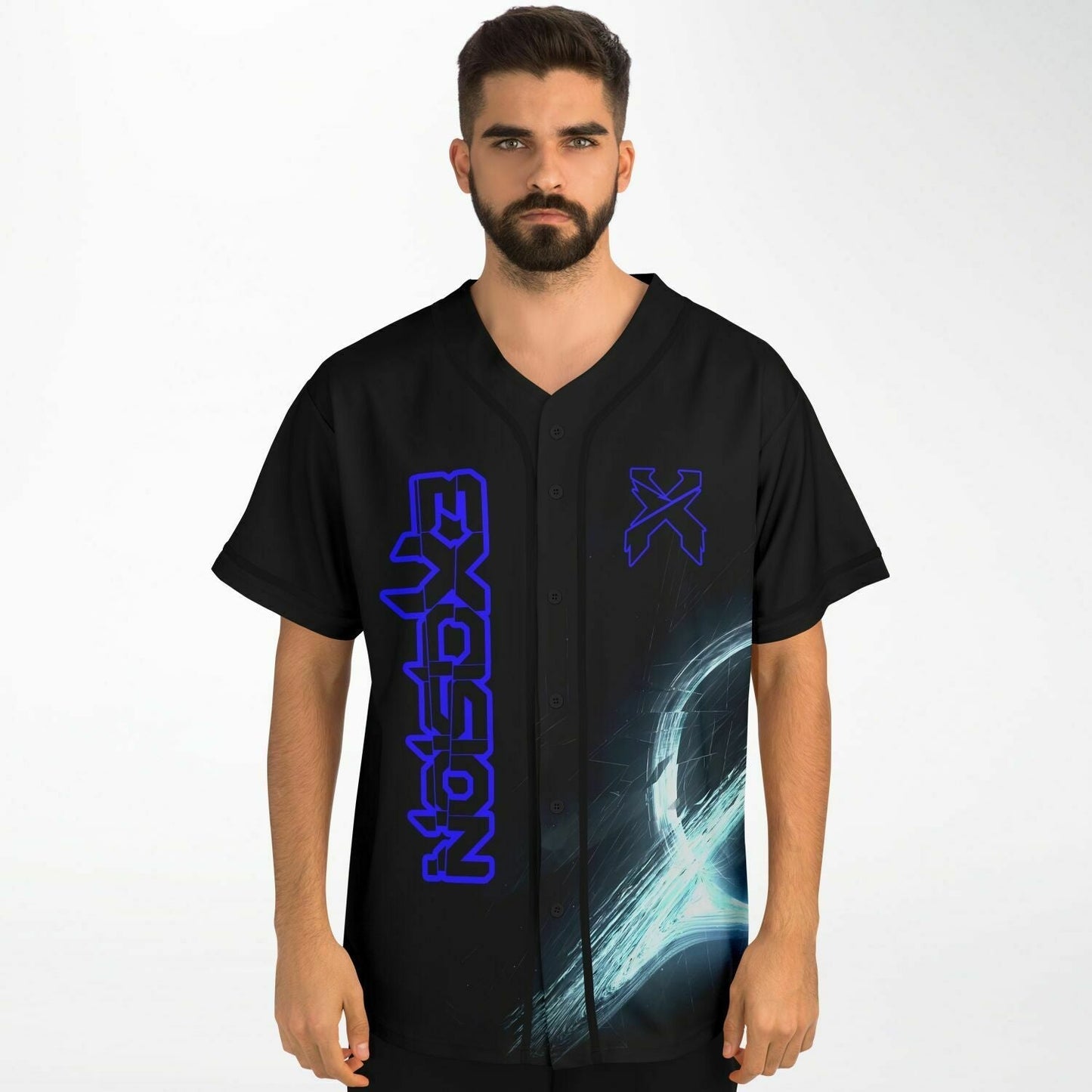 Excision Black Glowing Energy Rave Baseball Jersey