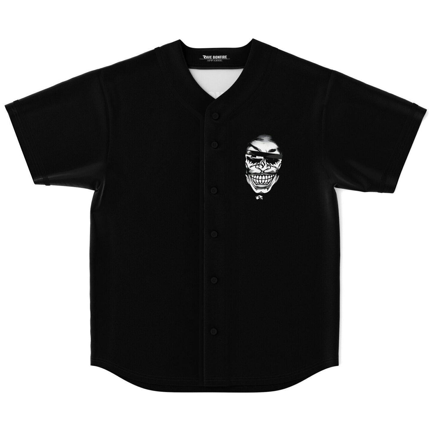 Black Grinning Masked Rave Baseball Jersey