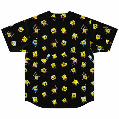 Black Repeating Tossed Rave Baseball Jersey