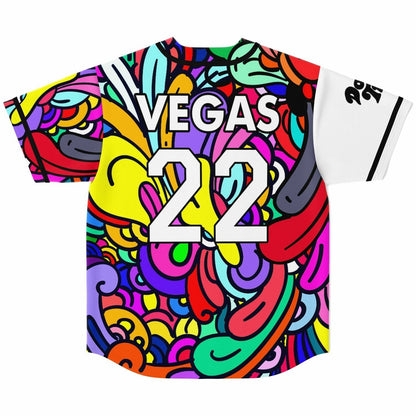 White Abstract Psychedelic Rave Baseball Jersey