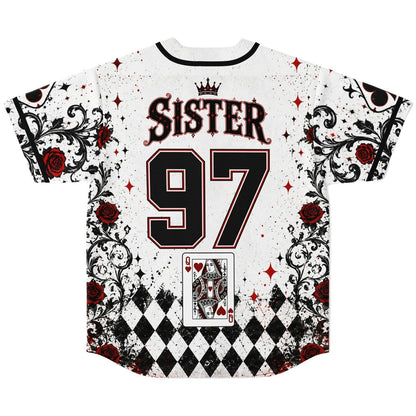 White Queen Hearts Rave Baseball Jersey