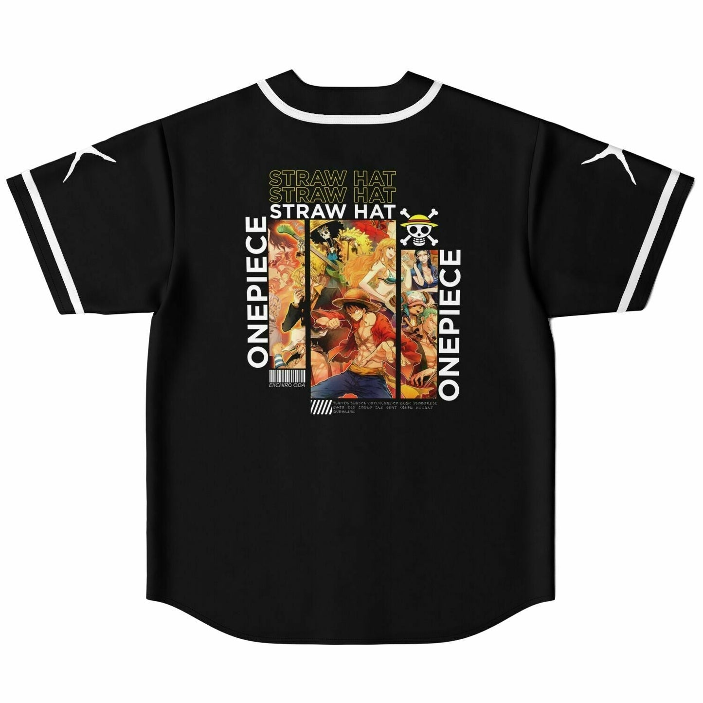 One Piece Straw Hat Anime Reversible Baseball Jersey
