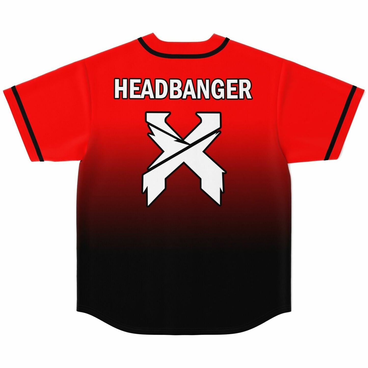 Excision Red Black Crossed X Rave Baseball Jersey