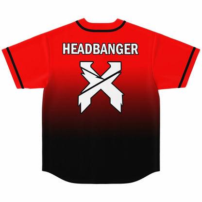 Excision Red Black Crossed X Rave Baseball Jersey