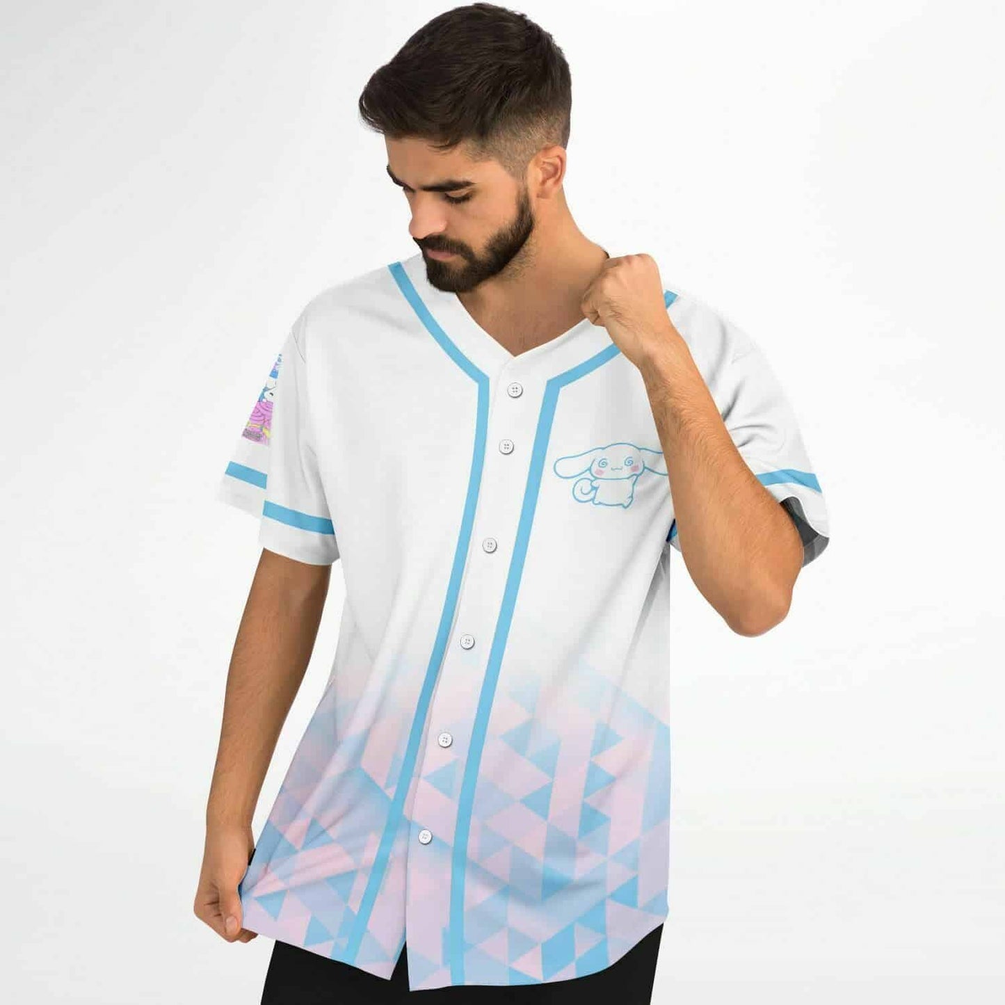 White Cartoon Long Rave Baseball Jersey