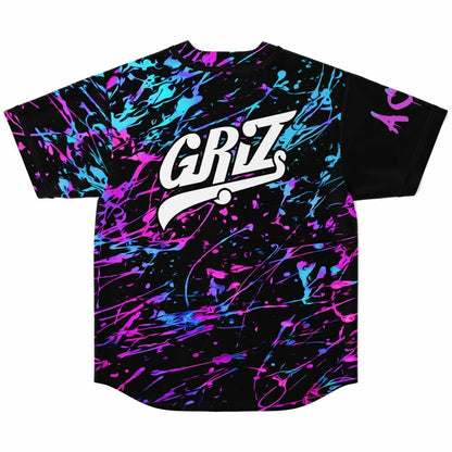 GRiZ Black Drippy Smiley Rave Baseball Jersey