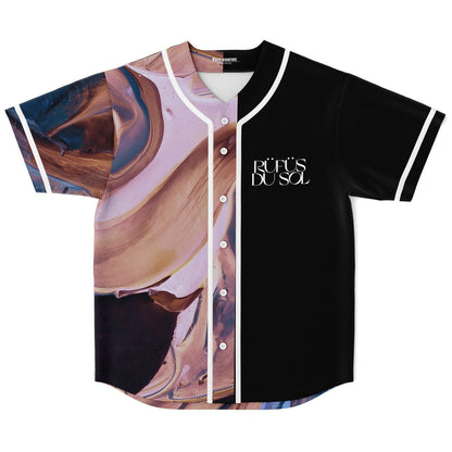 RÜFÜS DU SOL Black Swirling Oil Rave Baseball Jersey