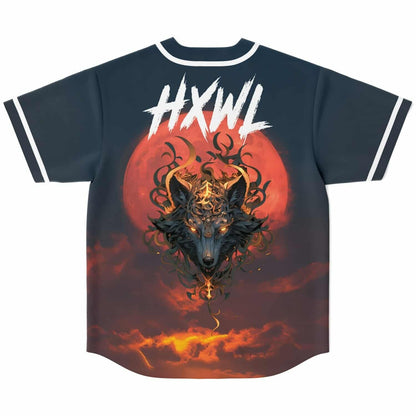 HXWL Dark Navy Demonic Wolf Rave Baseball Jersey