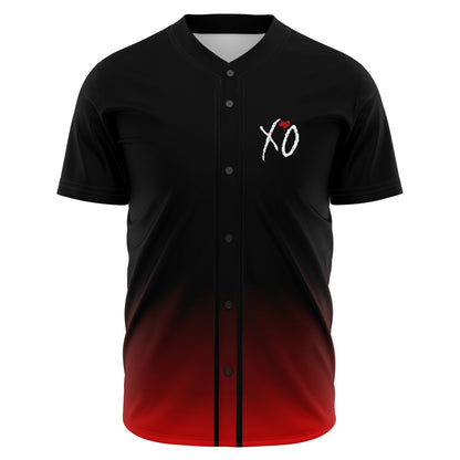 Black Red Weeknd Xo Rave Baseball Jersey