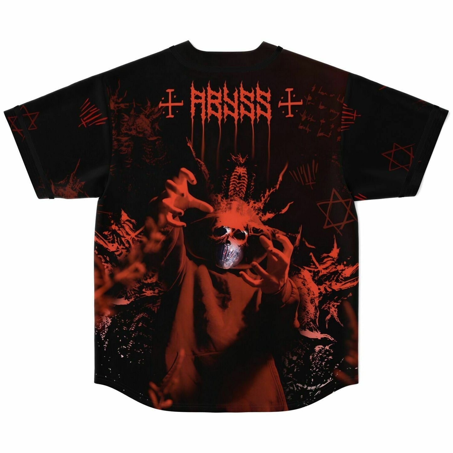 Black Occult Horror Rave Baseball Jersey
