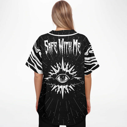 Black White Starry Galaxy Rave Baseball Jersey