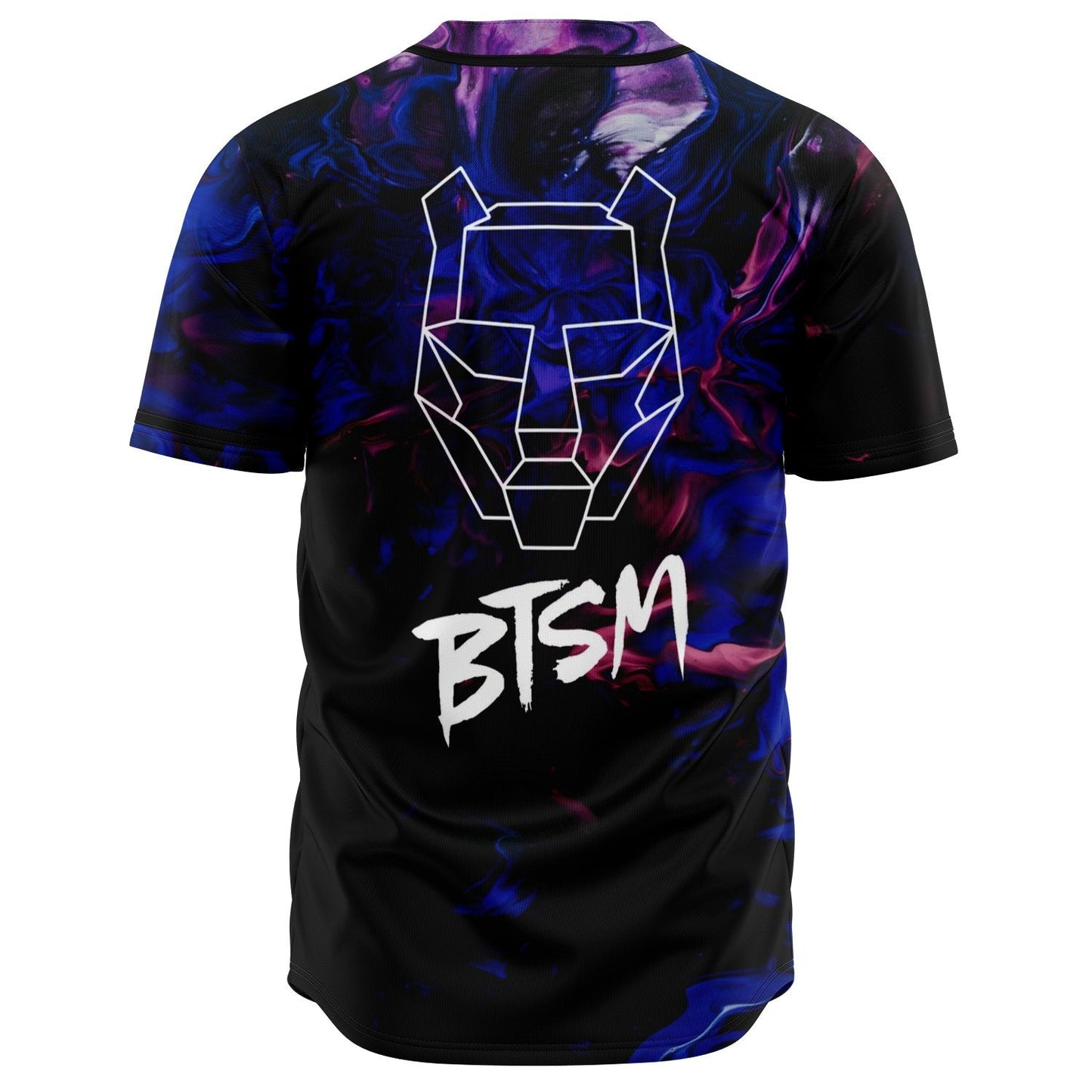 BTSM Black Geometric Line Rave Baseball Jersey