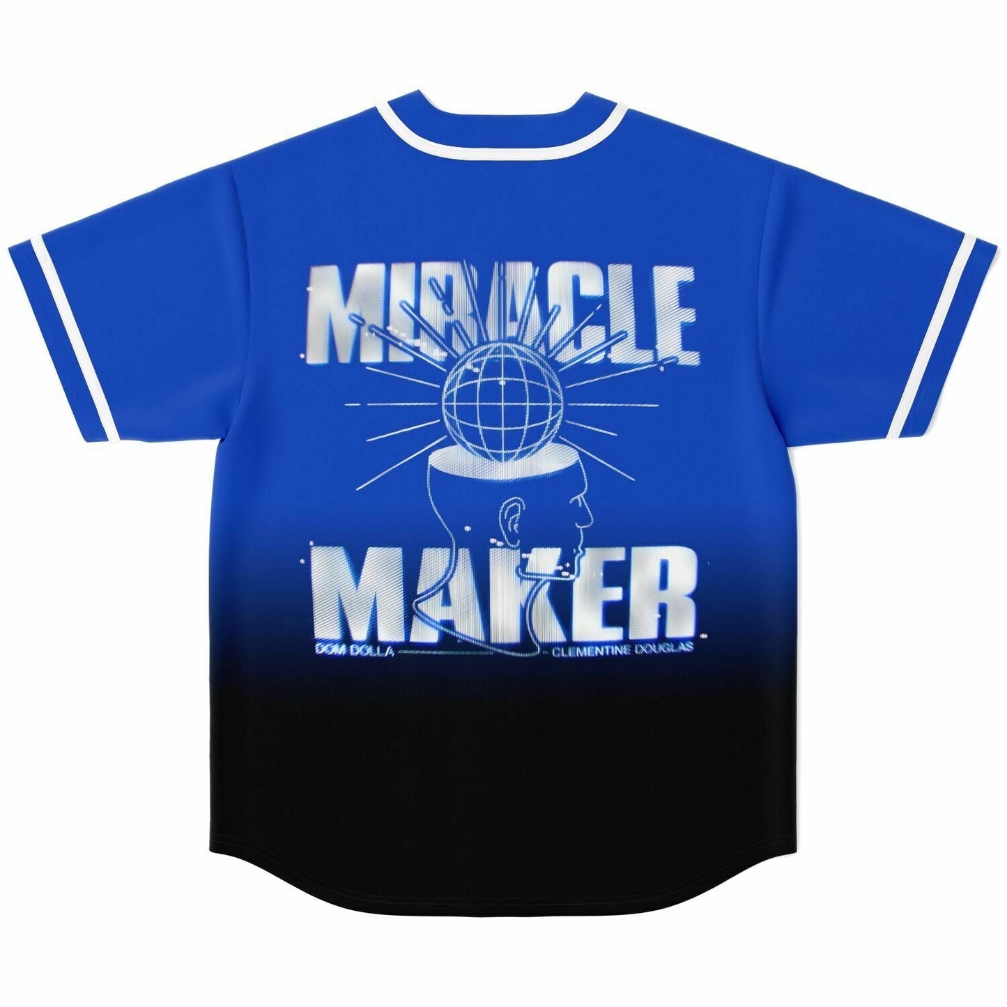 Dom Dolla Royal Blue Black Gradient Rave Baseball Jersey