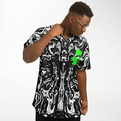 Black Liquid Marbled Rave Baseball Jersey