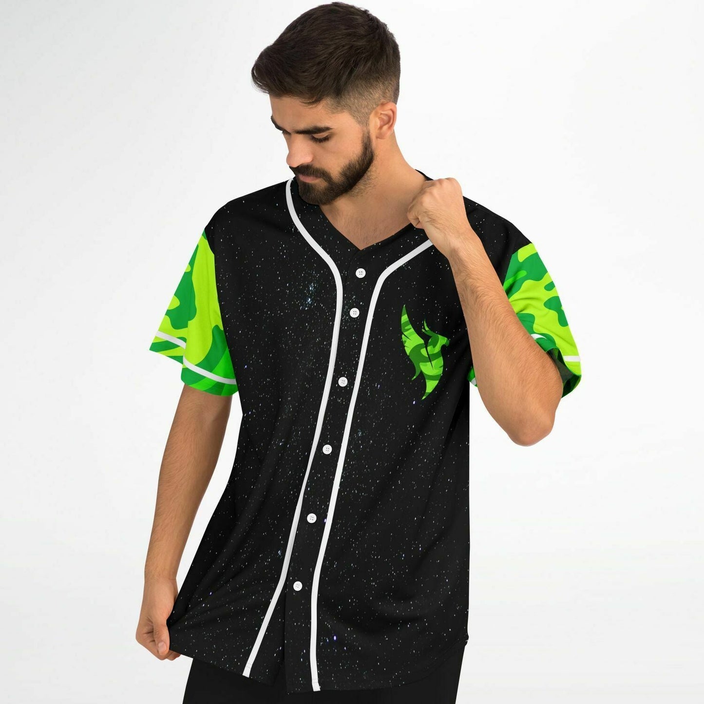 Black Galaxy Starry Space Rave Baseball Jersey