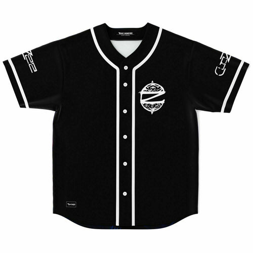 Black White Circular Rave Baseball Jersey