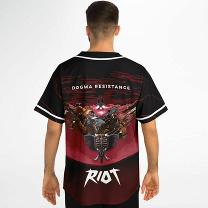 RIOT Black Marbled Red Rave Baseball Jersey