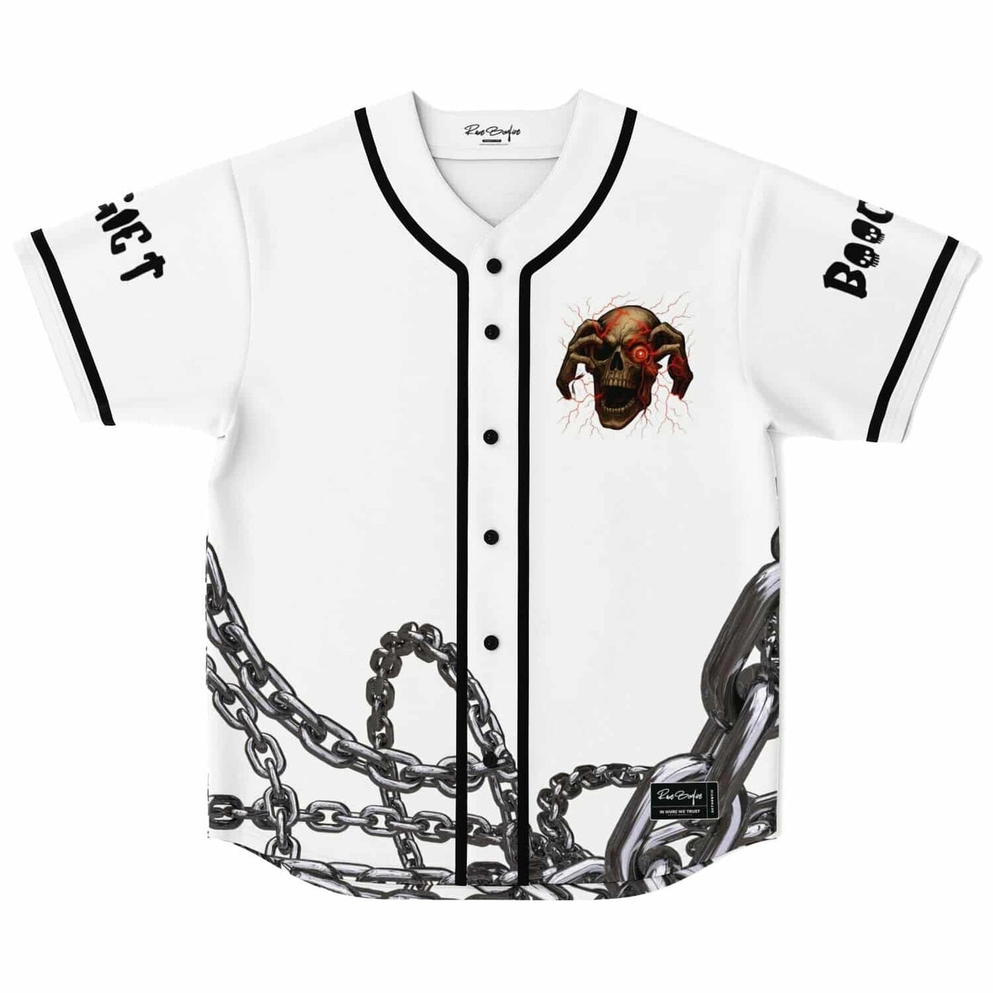 White Aged Skull Rave Baseball Jersey