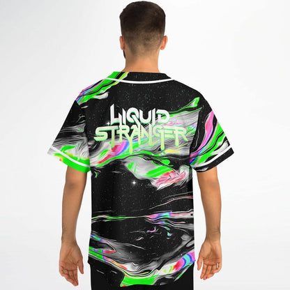 Liquid Stranger Black Marbled Rave Baseball Jersey