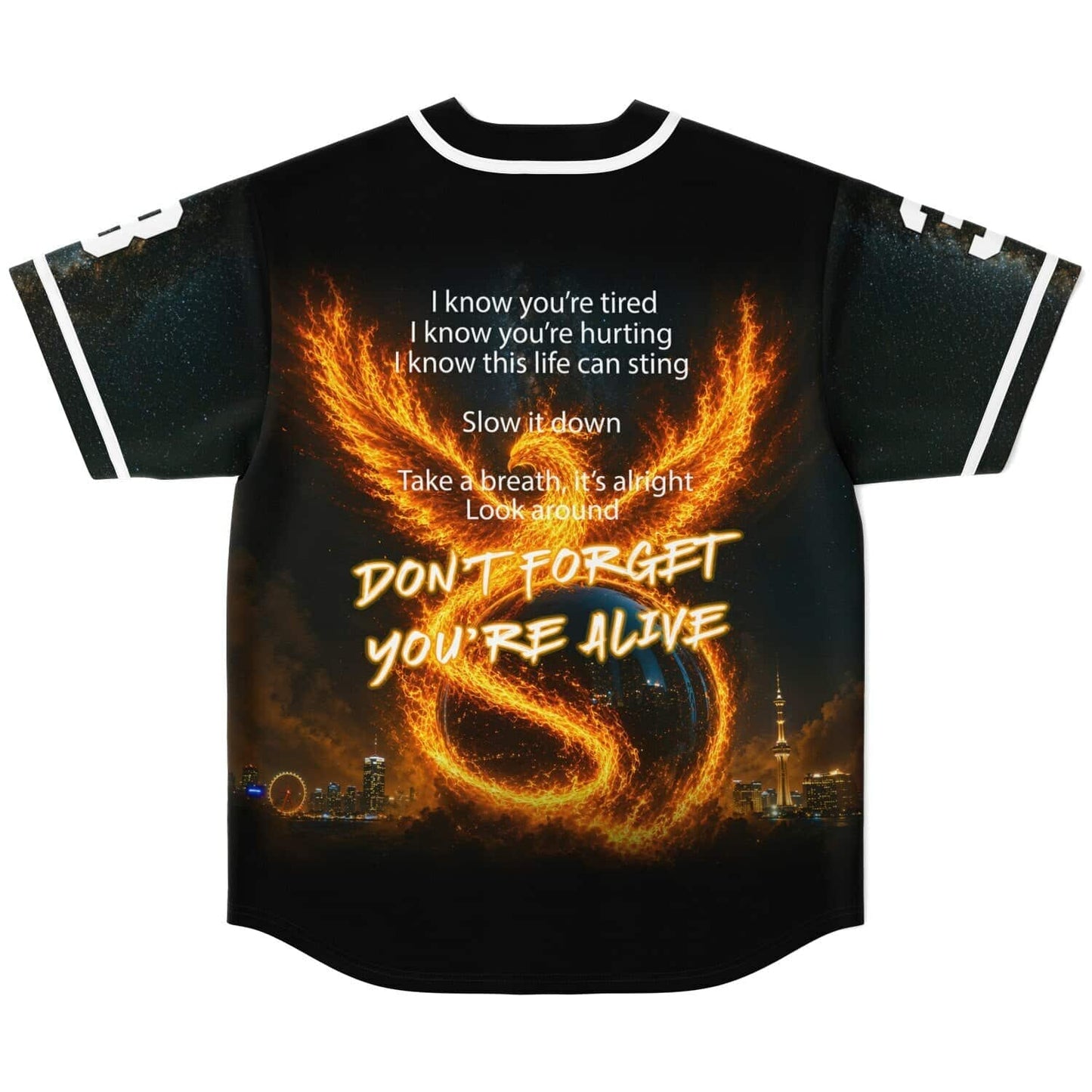 Illenium Black Dark Flaming Phoenix Rave Baseball Jersey