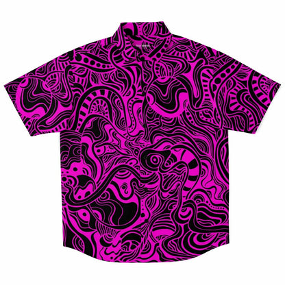 Trippy pink doddles buttons up