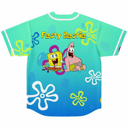 Teal Undersea Flower Rave Baseball Jersey