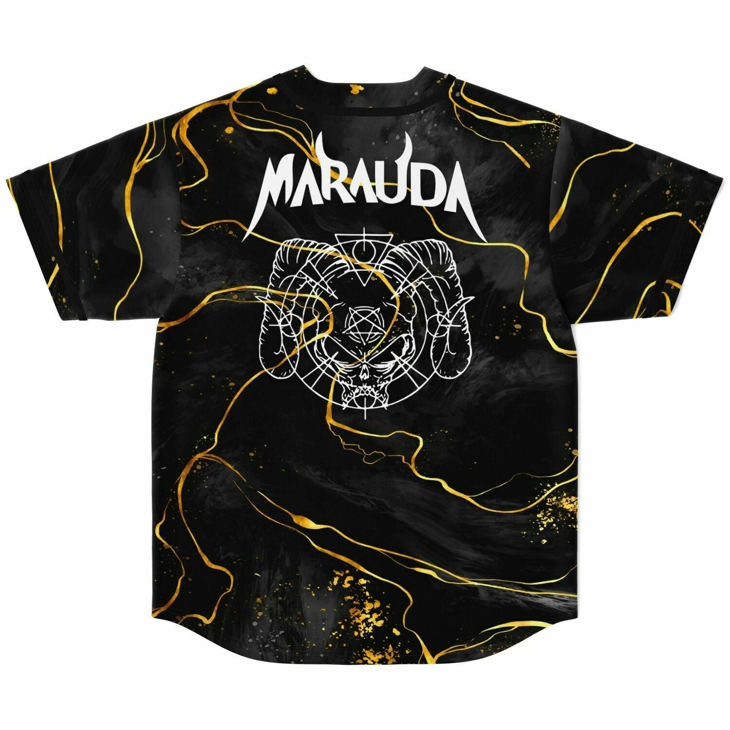 Marauda Black Gold Liquid Rave Baseball Jersey